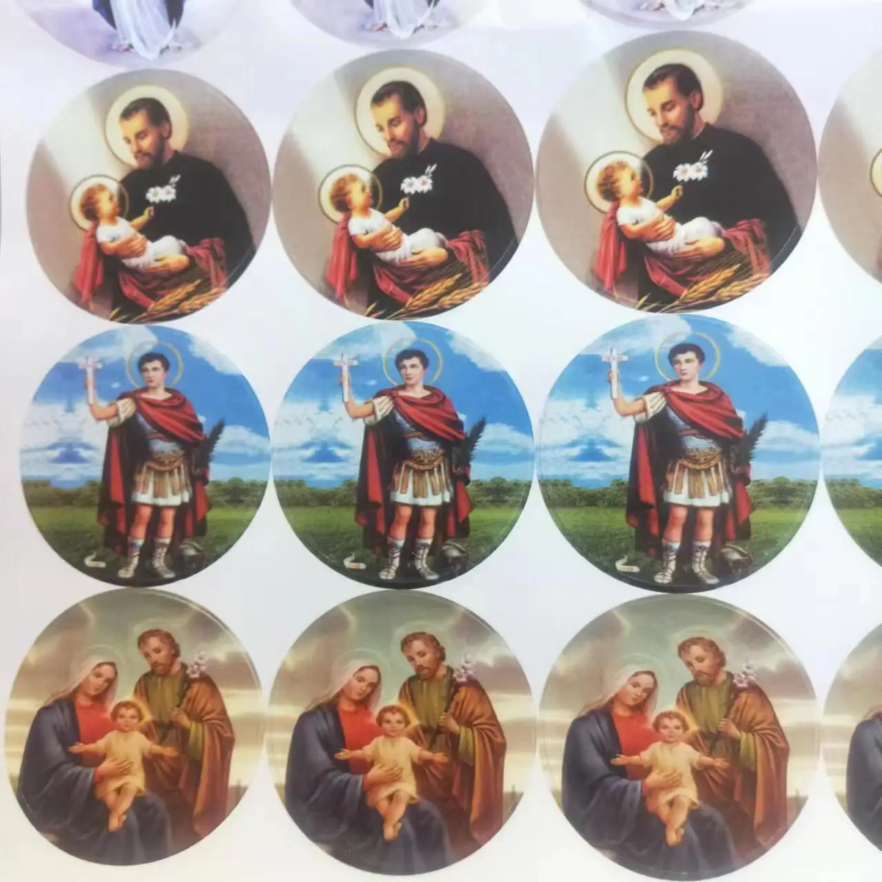 free shipping 60pcs one paper saint picture stickers religious stickers