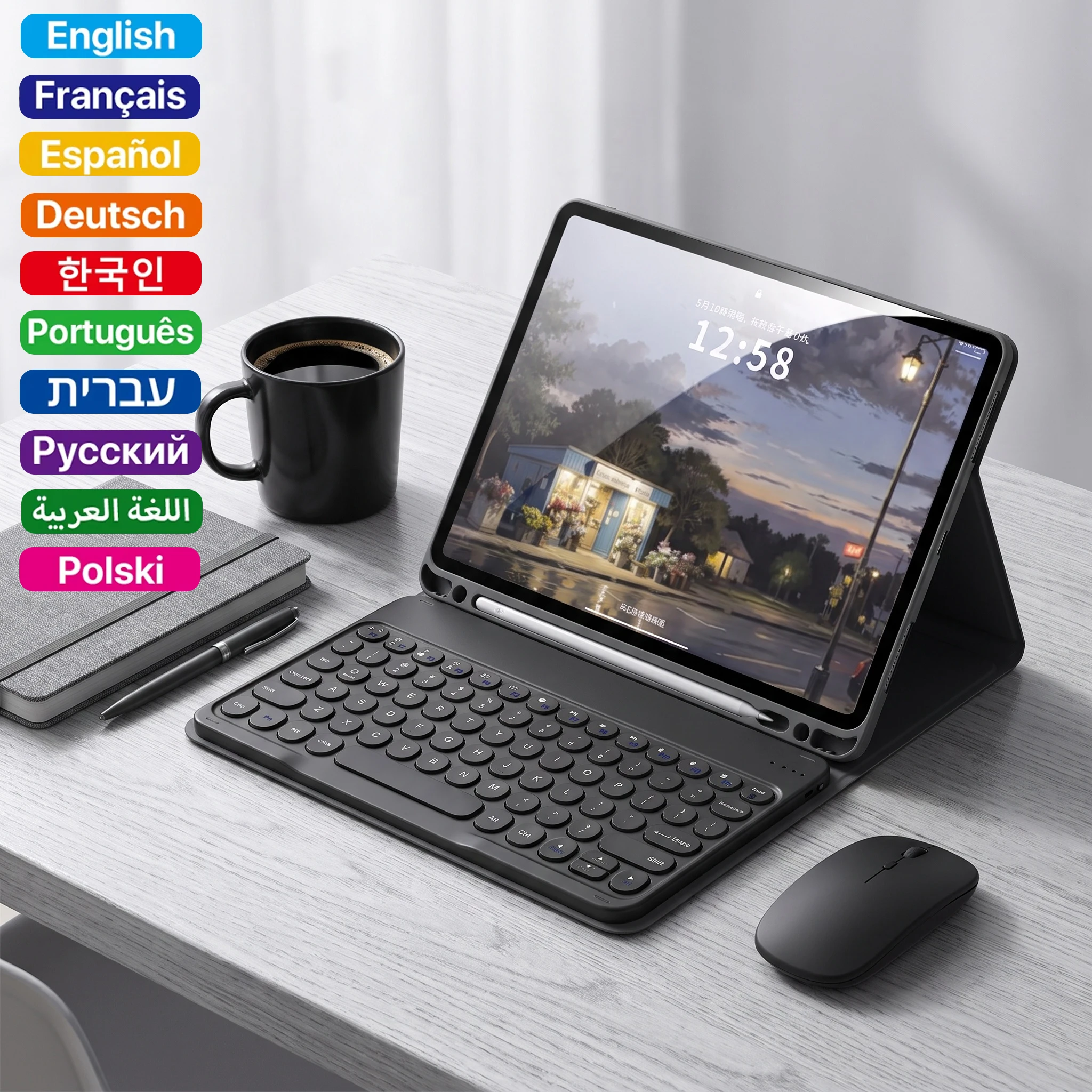 Keyboard Wireless Mouse Magic For iPad Pro 13 11 Case M5 M4 2026 M3 Air 13 11 5 4 10.2 9 8 7 Generation Case Bluetooth Keyboard