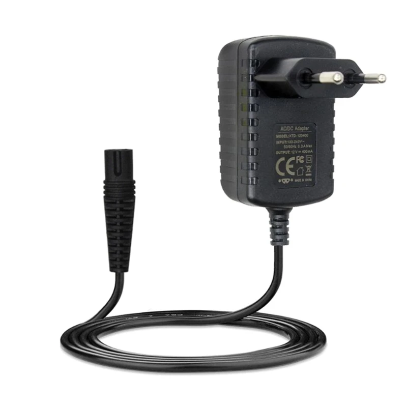 Adaptador de corriente de 2 puntas para afeitadoras Braun, enchufe de pared de 12V, 0,4a, cargador de CA para afeitadoras Braun 5415, 5416, 5497, 5610, 5611, 5612, 5613, 5663, enchufe de EE. UU./UE