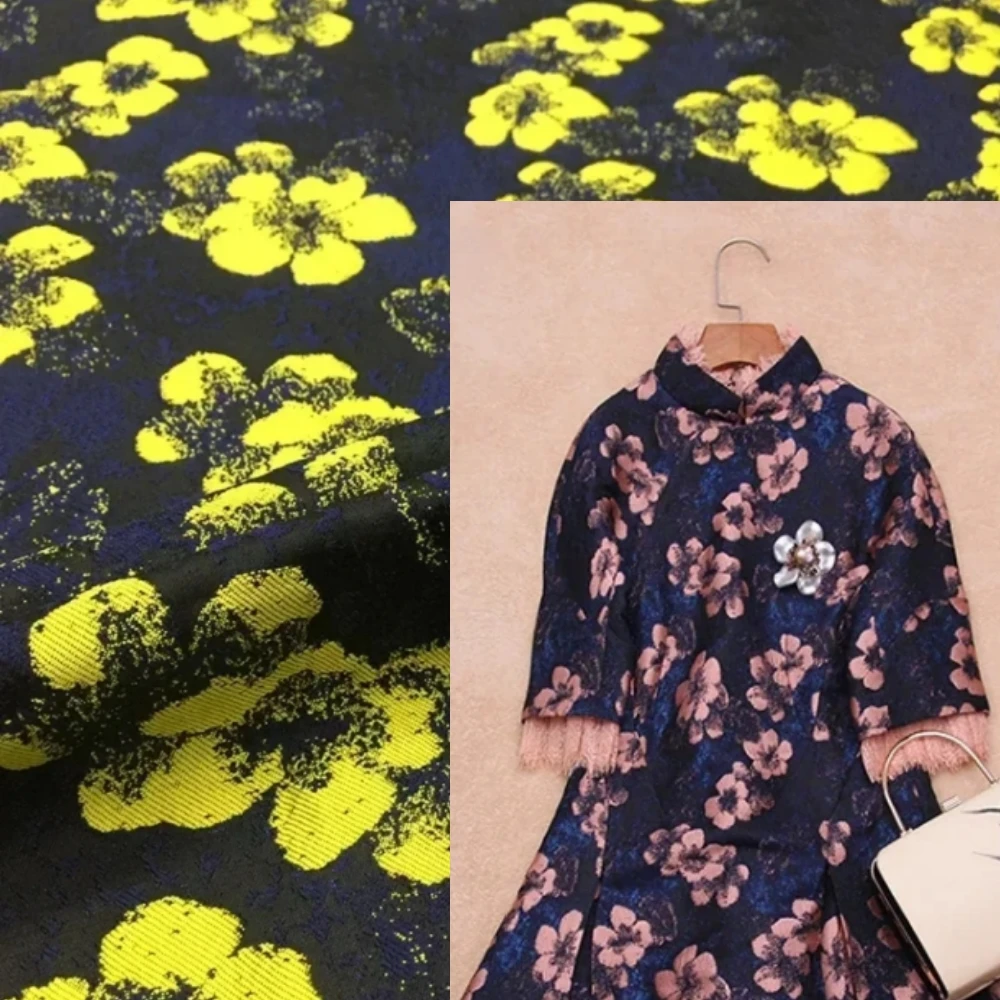

Jacquard Fabric European Brand Fashion Design for Dress Windbreaker Spring Autumn Cloth by the Meter Diy Sew Wholesale Material