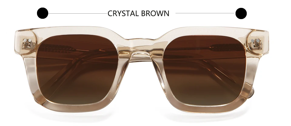 Chim 004 Designer-Sonnenbrille aus schwarzem Acetat, große polarisierte quadratische Fassung für Damen und Herren, flache UV400-Schutzgläser – Detail 6