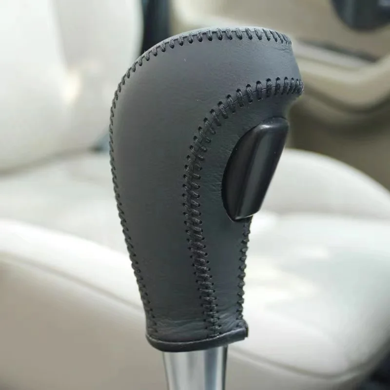 Car Leather Gear Shift Knob Cover MT AT Sewing Type for Ford Fiesta 2009-2013 2014 2015 2016 2017 for Focus MK2