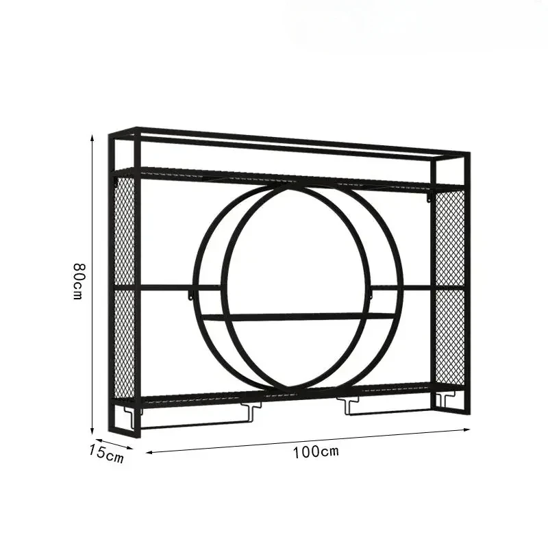 Armario organizador de barra de almacenamiento, mueble para cocina, esquina, sala de estar, Mostrador de café, Wijnrek, Metaal Zwart, muebles para
