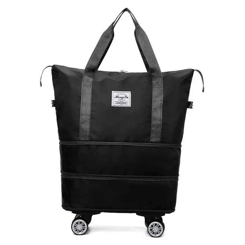 Sac de voyage à roulettes universel avec grande capacité, sac à main de rangement, séparation sèche et arrière, 6 000 bagages à double couche