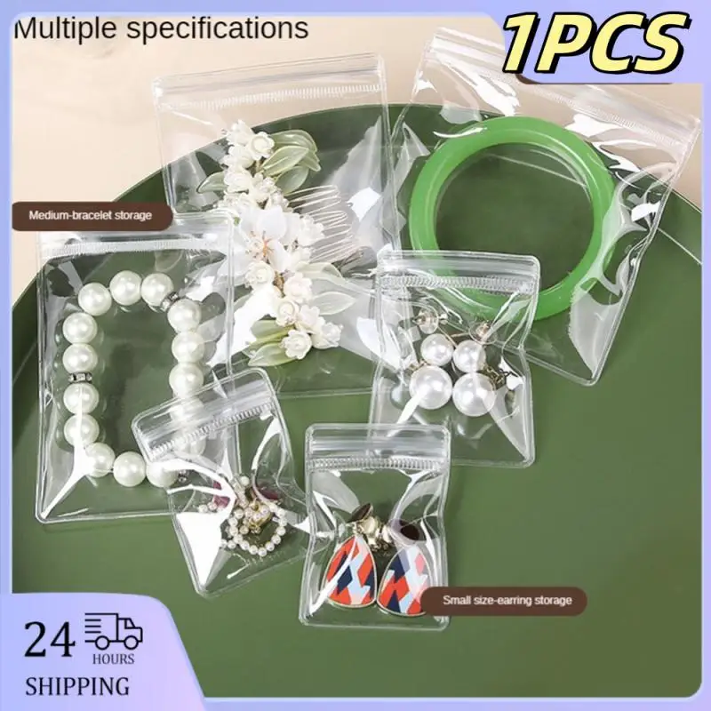 1pcs Thicken PVC Jewelry Package Bags Transparent Anti-Oxidation Organizer Display Packaging Storage Self Sealing Pouches