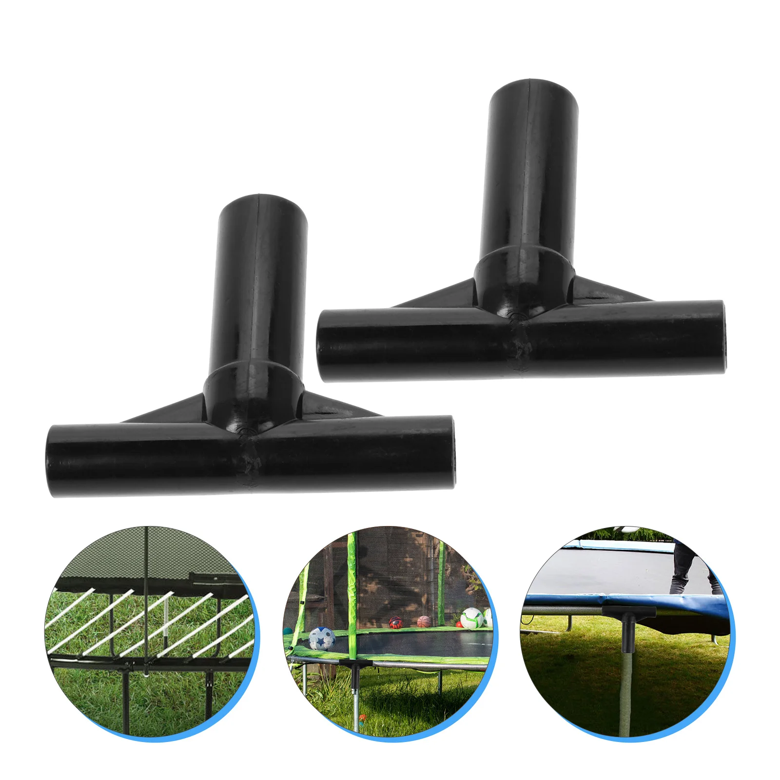 

2Pcs Trampoline T-Shaped Pipe Connector Stable Durable Quick Setup Versatile Fit Different Pipe Specifications