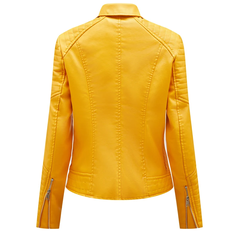 Frühling Herbst Damen lässige Leder bekleidung Outdoor wind dichte Retro Pu Tops Mode schlanke Motorrad tragen Damen bekleidung