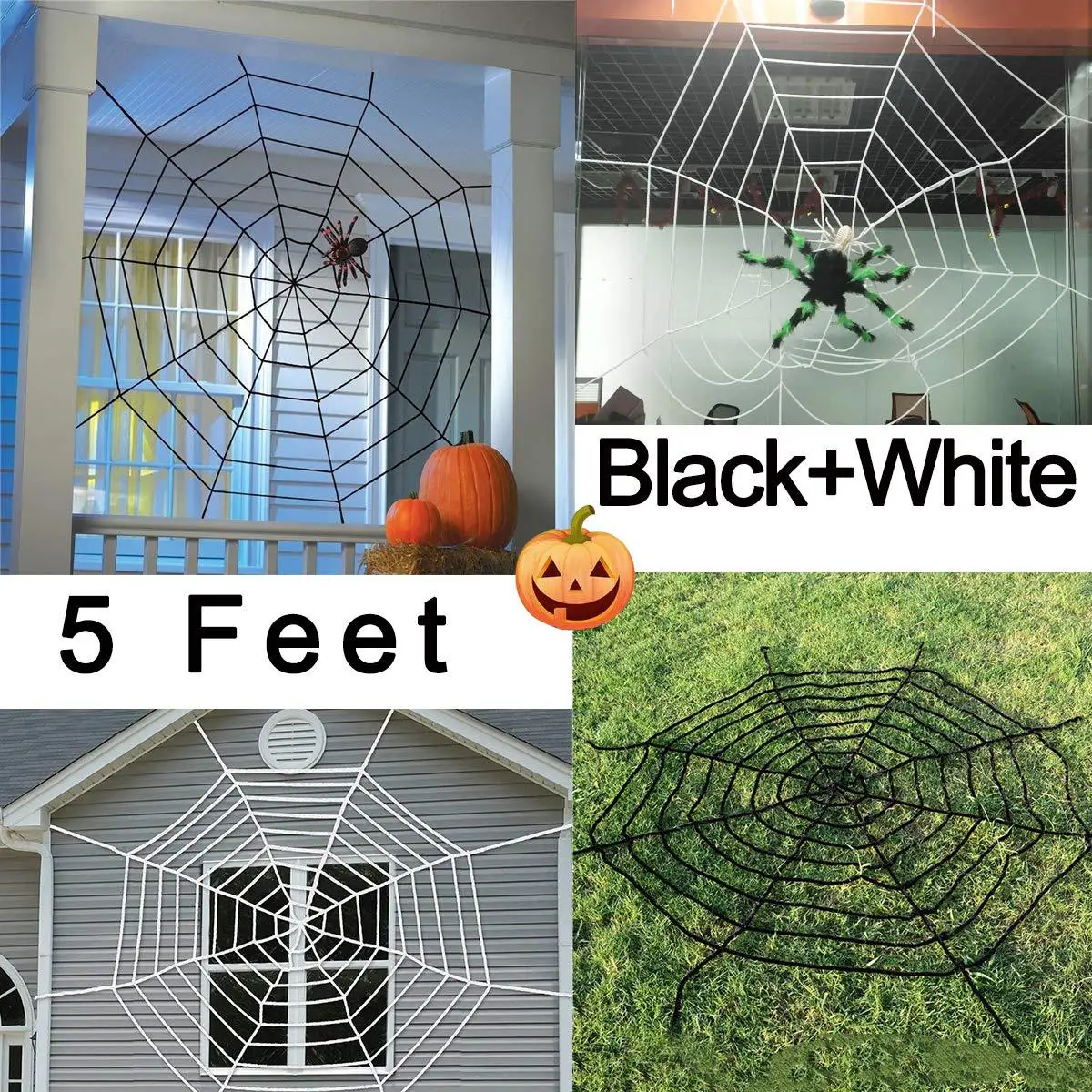 30/90/150 cm Halloween schwarze gruselige Riesenspinne Riesiges Spinnennetz Halloween Dekor Home Bar Spukhaus Requisite Urlaub Outdoor Dekor – Detail 9