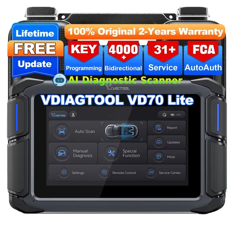 USA Warehouse VDIAGTOOL VD70Lite Car Smart Key Programmer Auto Key Programming Machine All System AI Diagnostic Tool for Cars