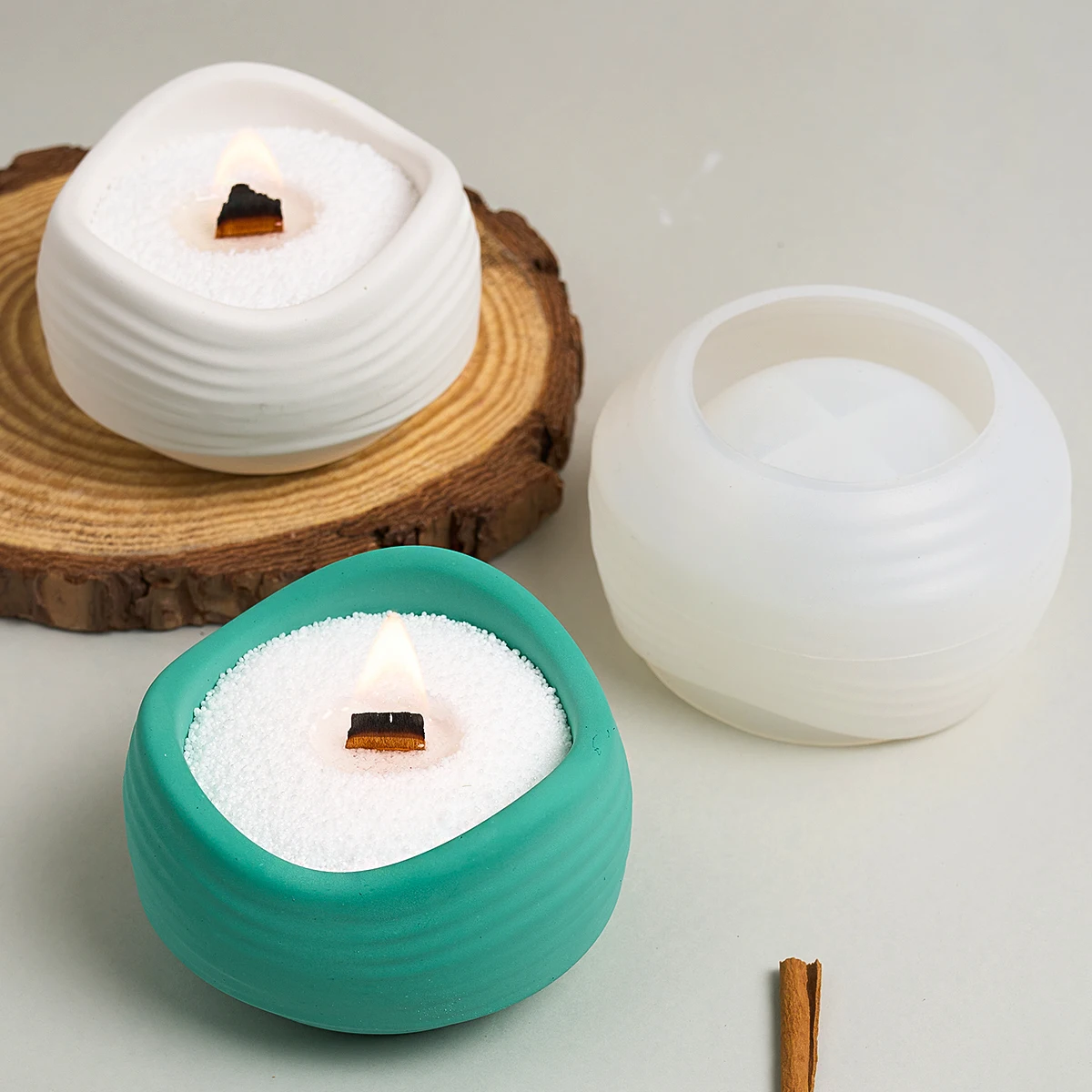 Fala świeca kubek formy silikonowe gipsowa cementowa soczysta doniczka pudełko do przechowywania słoik pachnący formy żywiczne DIY Handmade Home Decor — zdjęcie 3