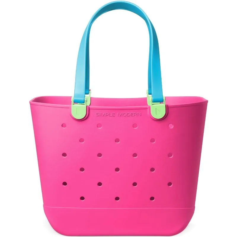 Beach Bag Rubber Tote | Waterproof Extra-Large Tote Bag with Zipper Pocket for Beach, Pool Boat