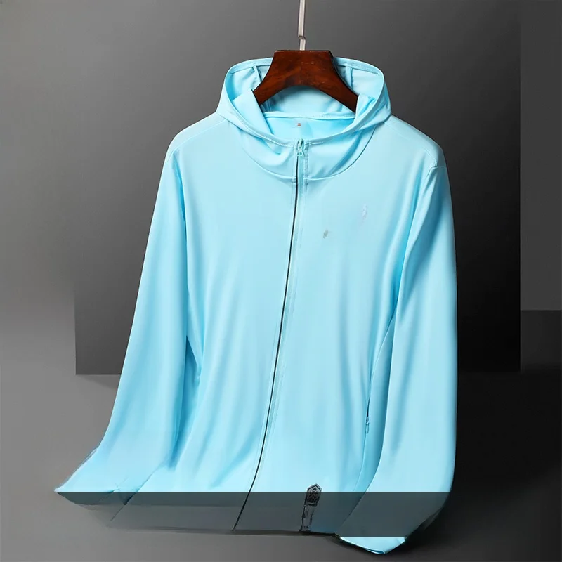 

Men's Summer Ice Silk UV Protection Clothing Thin Breathable Outdoor Fiing Jaet Faionable Lightweight Polyester Fiber