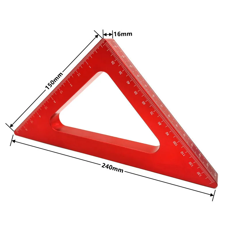 Regla de altura cuadrada para carpintería, instalación de regla triangular, regla fija, herramienta de medición de carpintería, aleación de aluminio