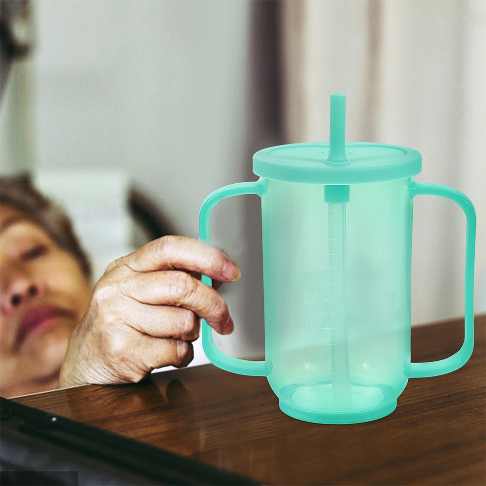 

2 Pcs Elderly Care Cup Mugs Disability Cups for Daily Living Advanced Beaker Adults Sippy Plastic Drinking