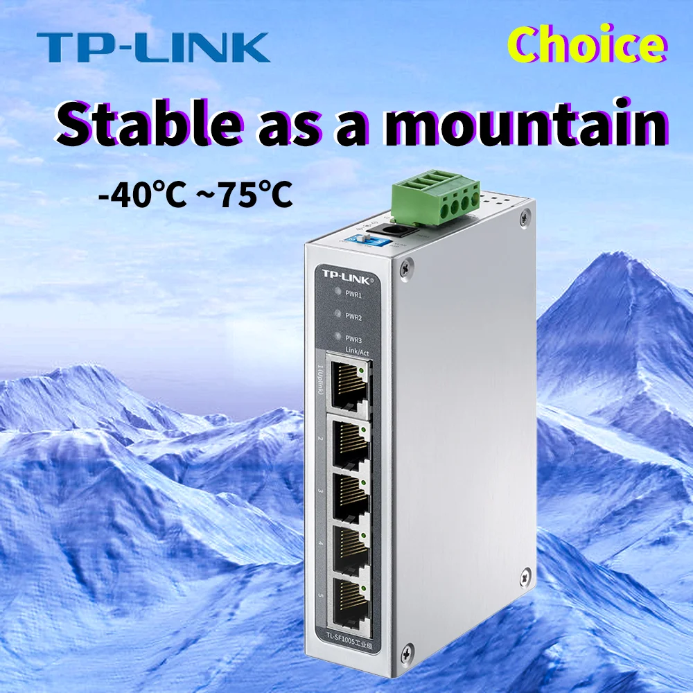 TP-Link Tl-SF1005 100M Ethernet Switch 5 Port Industrial Grade Ethernet Switches Networking Splitter Hub TP 100Base-T DIN