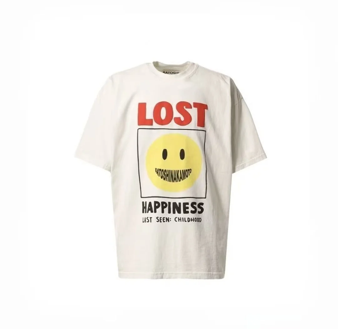 2026ss Satoshi Nakamoto Lost Face Printed Women Men T shirts tees Oversized Men Summer T shirt