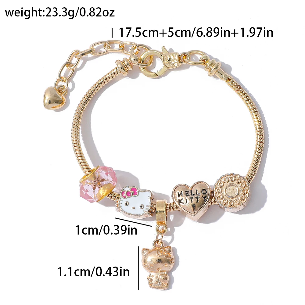 سانريو بسيط الإبداعية الحب القلب مطرز المينا قلادة DIY مطرز سوار Kawaii موضة المرأة مجوهرات هدية