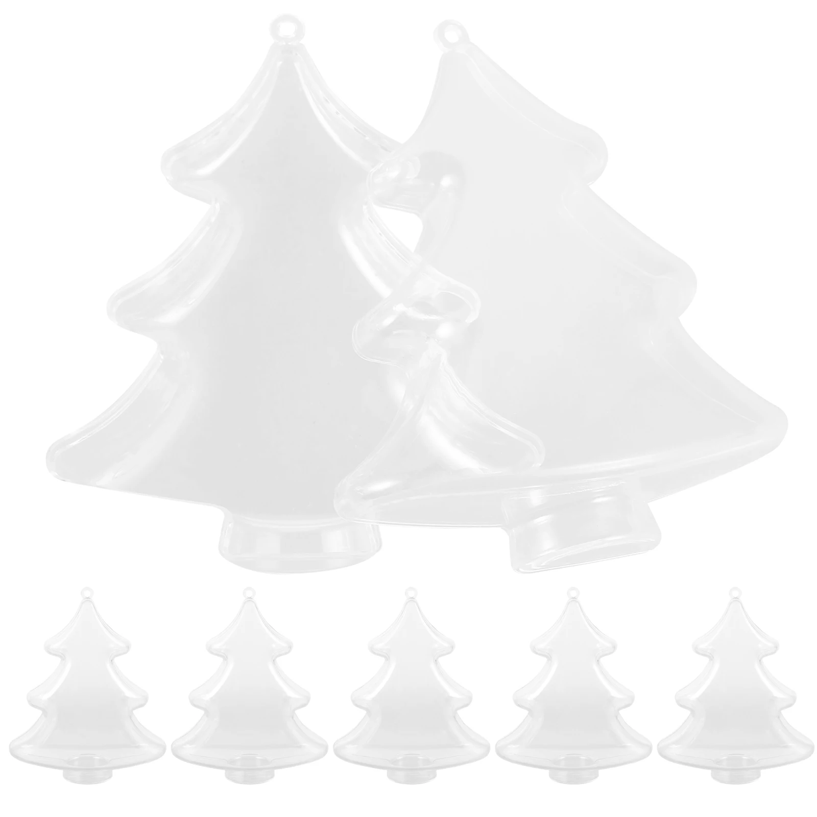 

6pcs Christmas Gift Box Transparent Mini Boxes For Party Favors Candy Storage Tree Ornament Plastic Treat Containers Small Gift