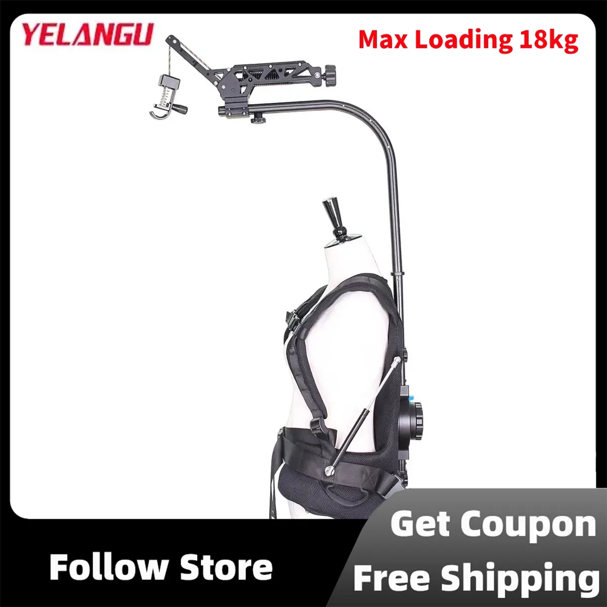 

YELANGU 3 Axis Gimbal Handheld Stabilizer Max Loading Weight 18kg Easy Bear Rig B1 Steadycam + Secerene a Set