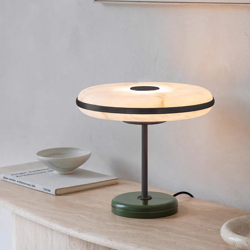 Marble light luxury desk lamp, simple, bedroom bedside lamp, creative high-end living room