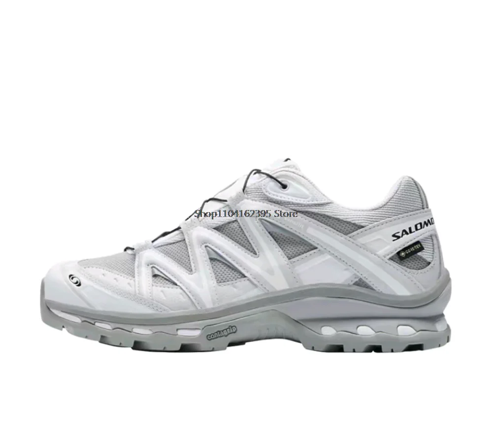 SALOMON XT-Quest GTX Versatile minimalist wear-resistant waterproof low top running shoes for men and women gray and white