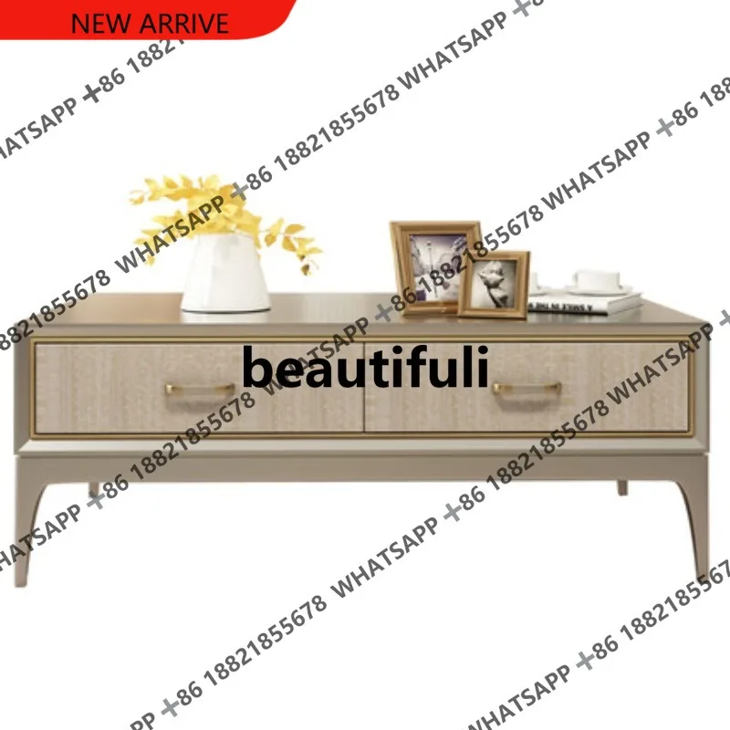 

D178 American light luxury solid wood TV cabinet coffee table bedroom storage storage cabinet living room tea table