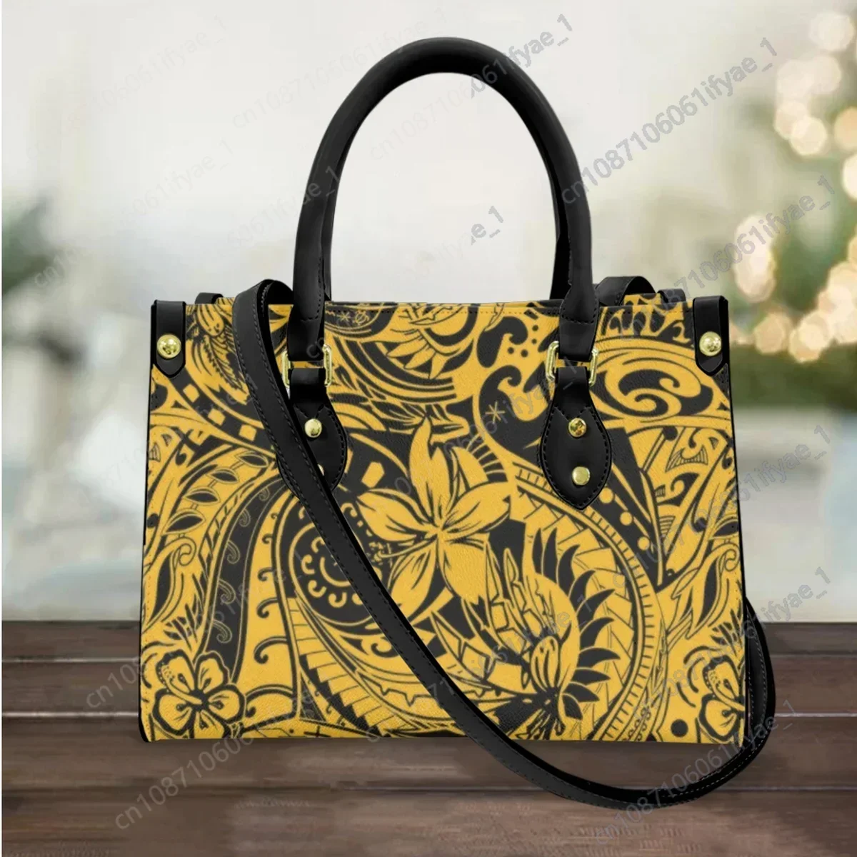 Bolso de mano con asa superior de estilo polinesiano para Mujer, bolsa de mensajero de viaje de alta calidad, bolsa de axilas de calle diaria, regalo para Mujer