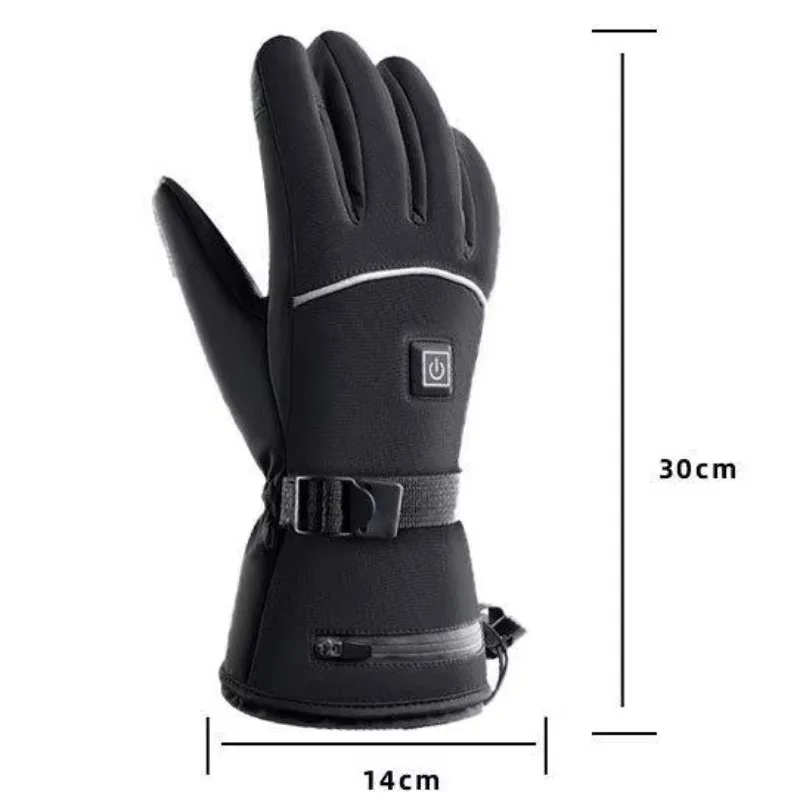 

Rechargeable Waterproof Electric Battery Heating Gloves for Winter Adjustable Wrist Strap Motorcycle Cycling Gloves Snowboarding