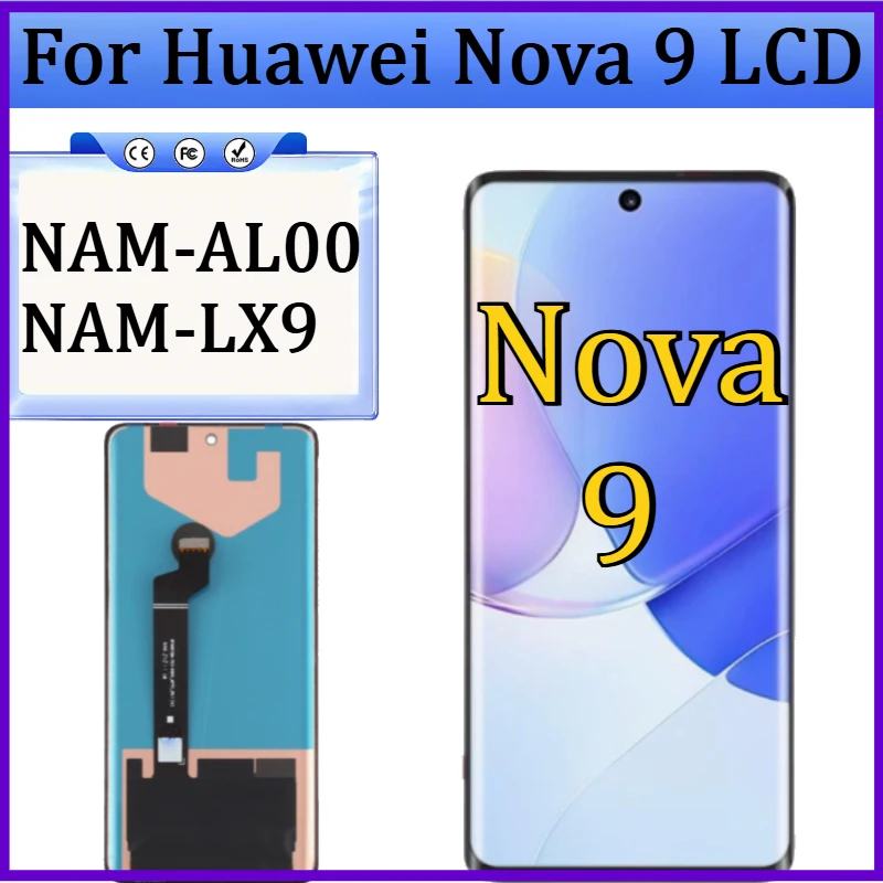 New TFT/OLED for Huawei Nova 9 LCD NAM-AL00 NAM-LX9 Display Touch Screen Digitizer Assembly For Huawei Nova9 LCD