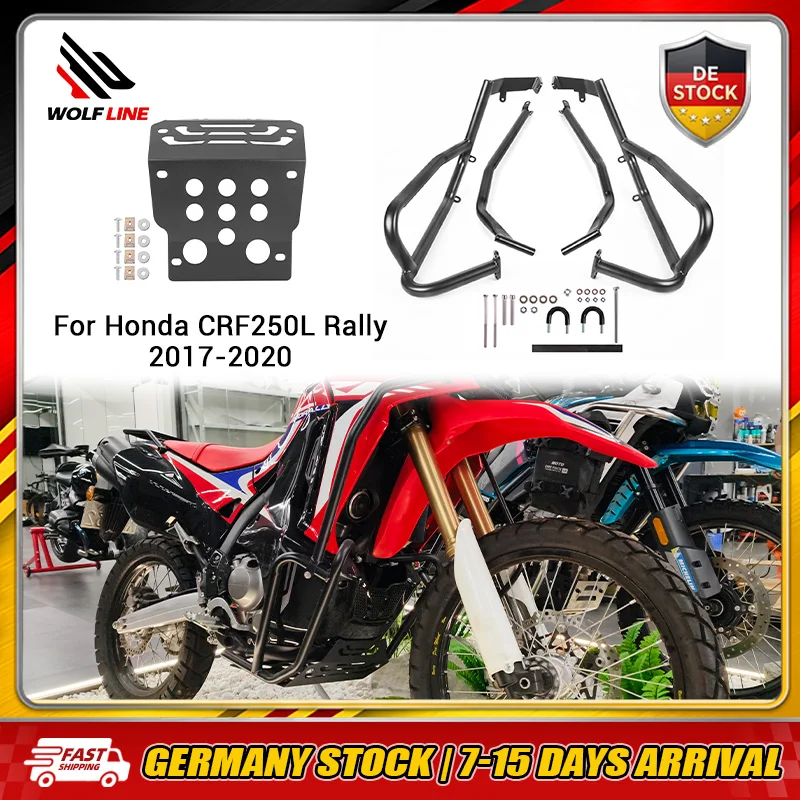 Protezione Motore WOLFLINE, Barra Antiurto per Telaio Honda CRF250 Rally 2017-2020, Protezione Anti-Collisione per Guida su Strada