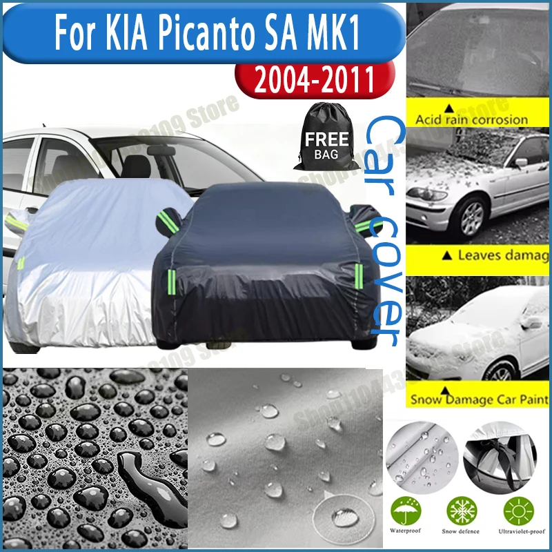 

For KIA Picanto SA MK1 2004-2011 Car Cover Outdoor Protection Covers Snow Sunshade Waterproof Dustproof Exterior UV Car