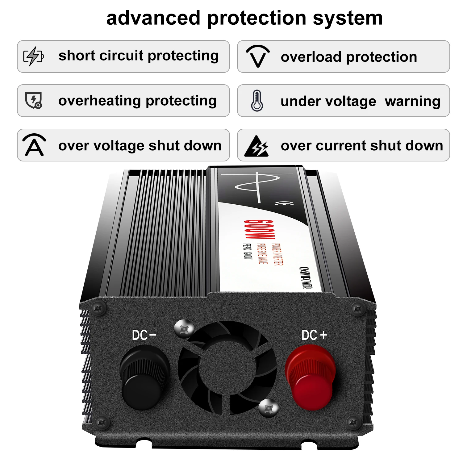 600W inverter DC 12v 24V 48V to AC 110V 220V pure sine wave solar power inverter