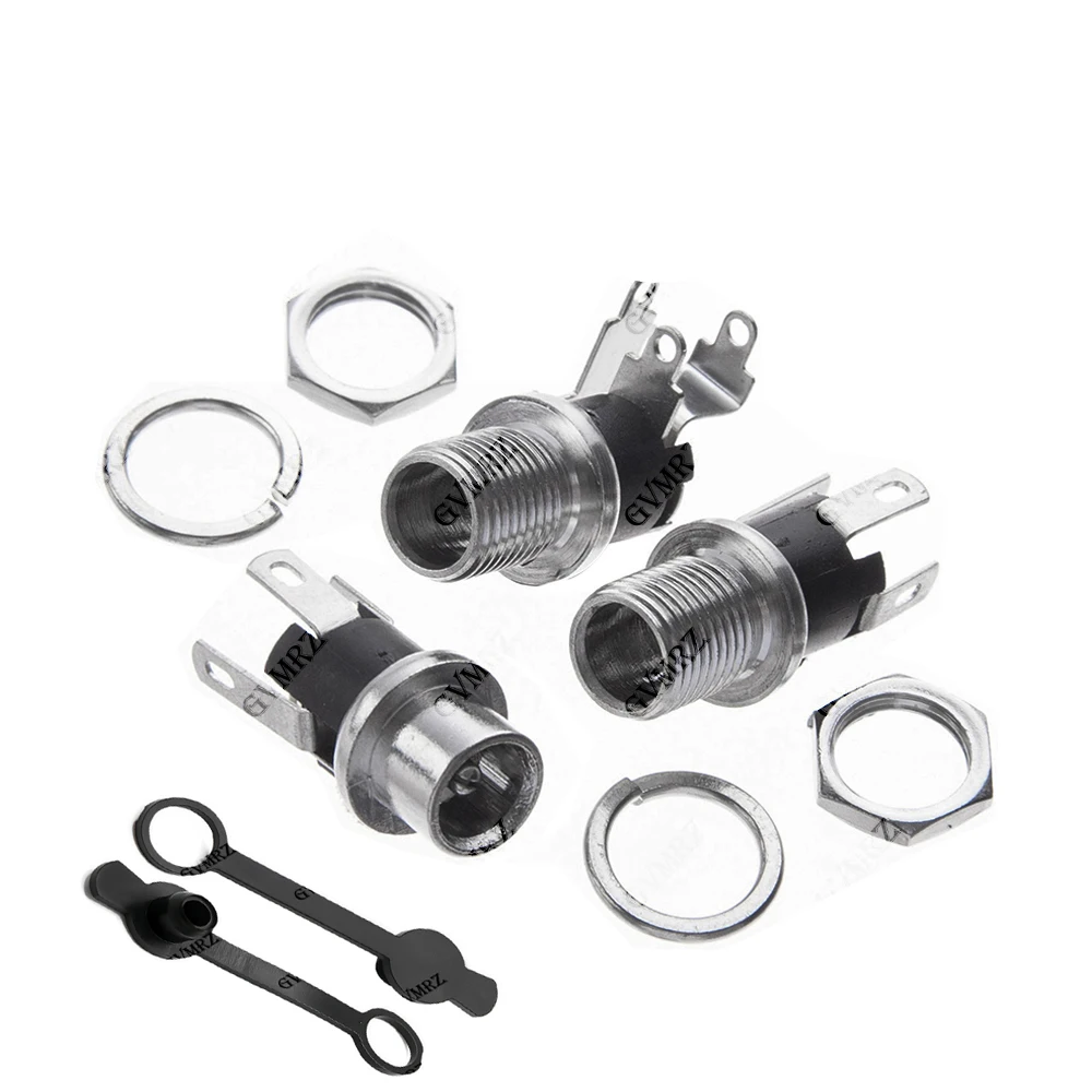 10PCS DC025M 5.5x2.1/5.5x2.5 mm DC Socket With Nut 5.5*2.1/2.5mm DC Power Jack Socket Female Panel Mount Connector DC025M