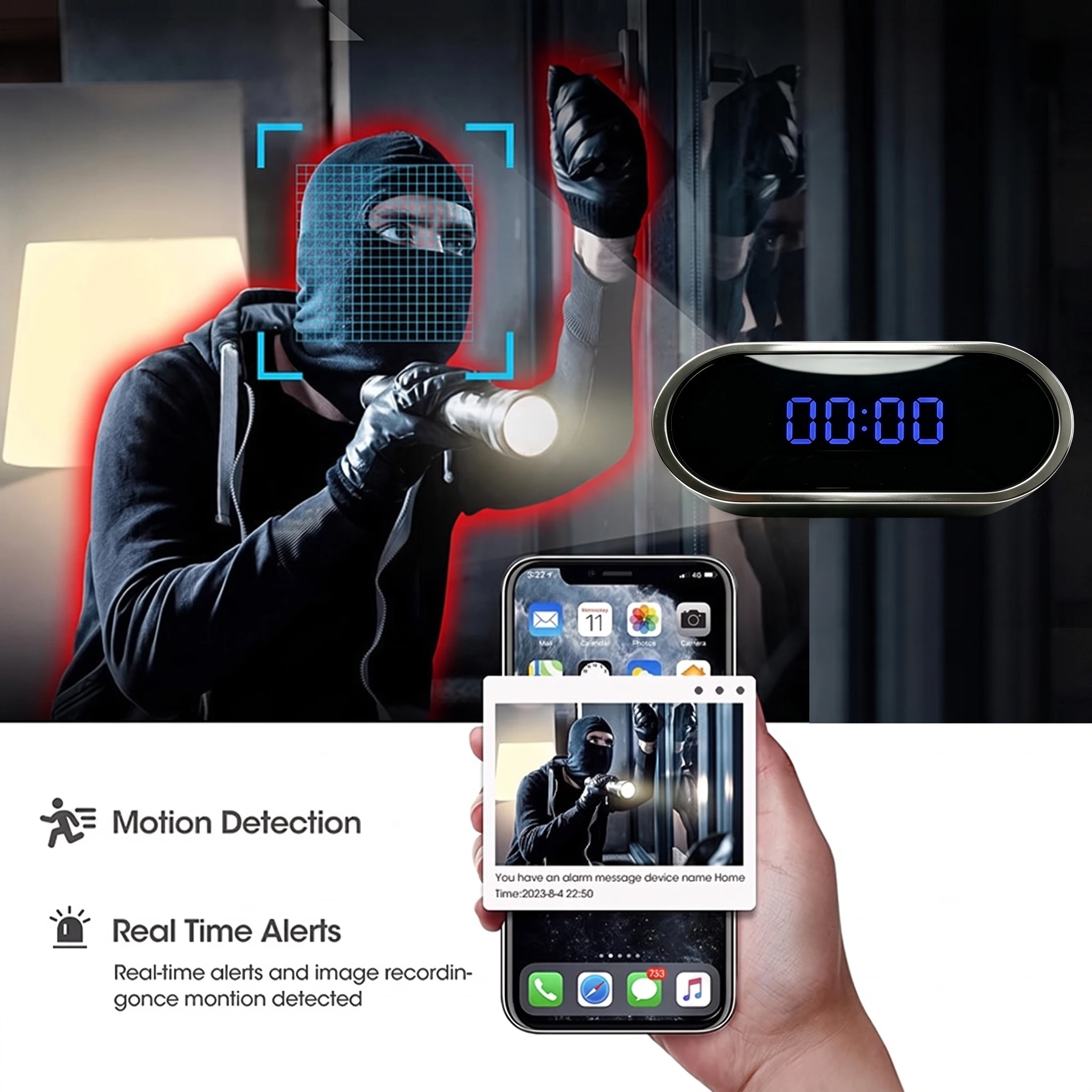 Petite caméra de surveillance - Hidden Camera Clock avis et prix
