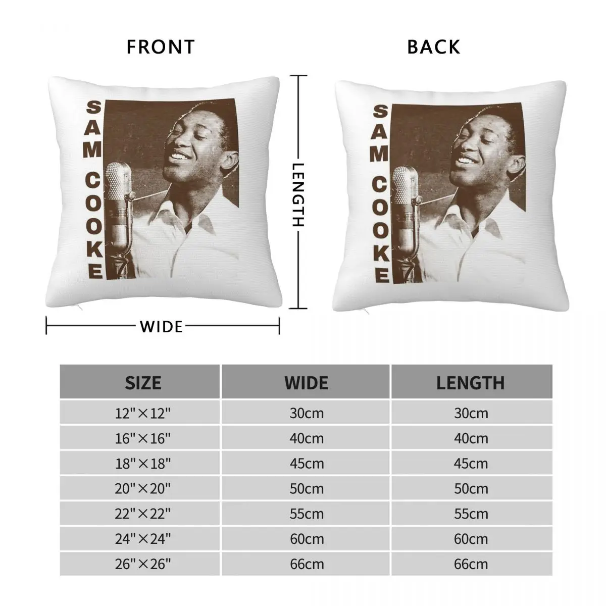 Sam Cooke King Of Soul Pillowcase Polyester Linen Velvet Pattern Zip Decor Sofa Cushion Cover 18