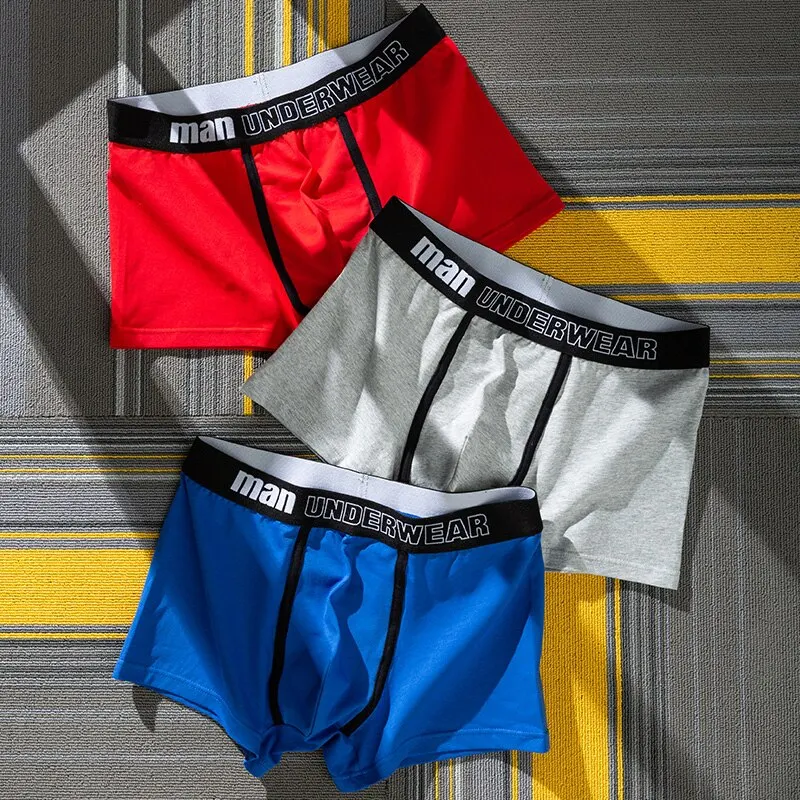 5Pcs Men\'s Panties Fashion Boxer Shorts Comfort Underwear Solid Color Panties Sexy Lingerie Cotton Underwear Male Boxers Shorts