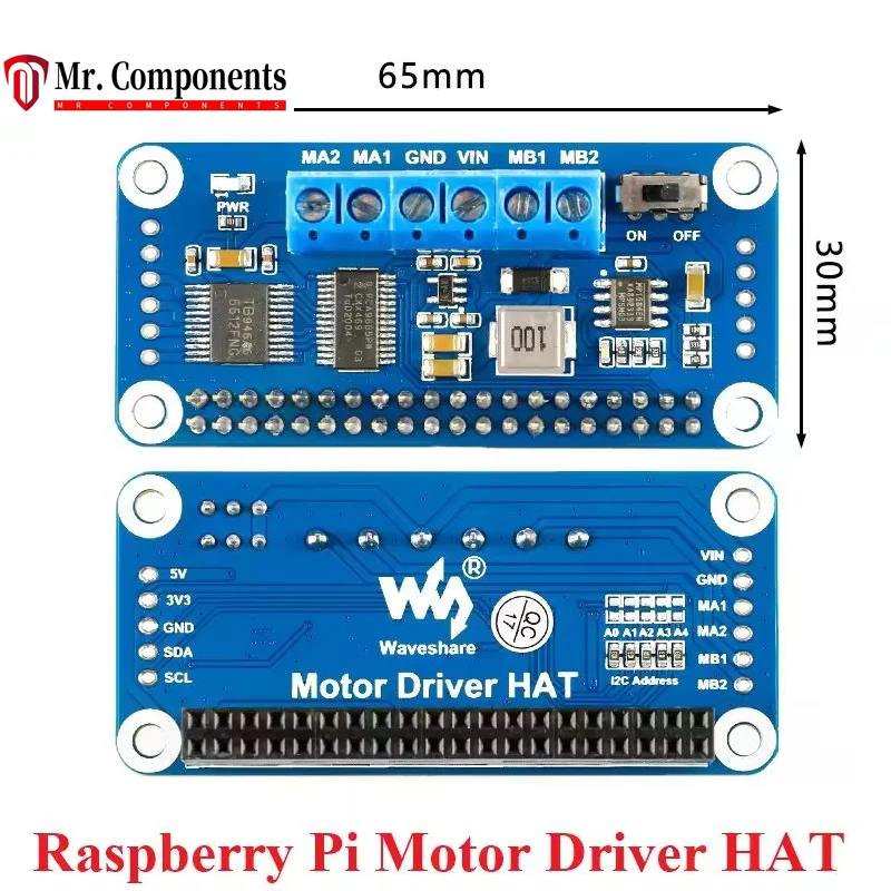 

Motor Driver Board Module Shield Expansion Board HAT TB6612FNG PCA9685 I2C IIC Interface for Raspberry Pi 4th Generation 3B 3b+
