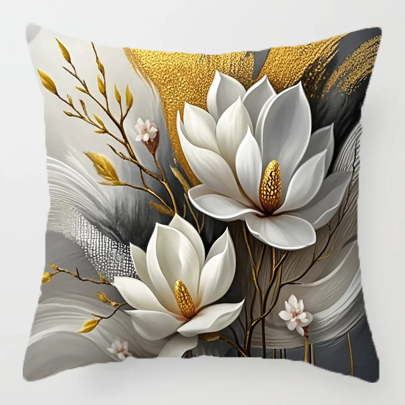Abstract Flower Series throw pillow cover with short plush print for living room sofa decoration cushion cover pillow covers