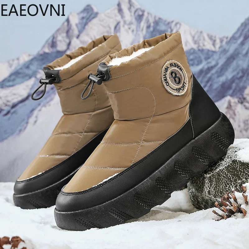 Casual Snow Boots for Man Winter Outdoor Man Shoes Plus Cotton Casual Keep Warm Men's Shoe Slip-on New Fashion Classic Male Boot