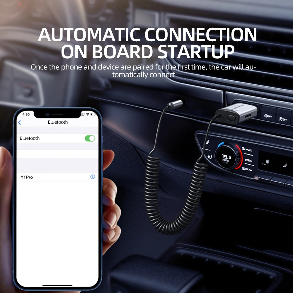 Adaptador auxiliar Bluetooth 5,3 para coche, receptor inalámbrico con Bluetooth, conector USB a Jack de 3,5mm, Audio, música, micrófono, manos