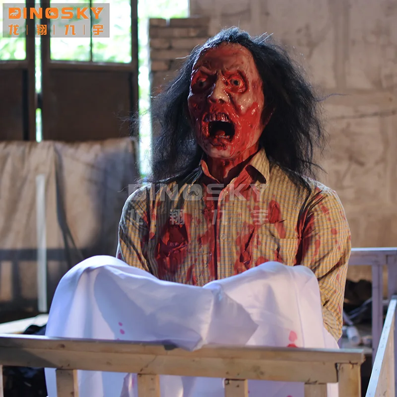 ATV&UTVManufacturer Haunted House and Escape Room Props Monster Animated Scary Zombie Horrible Ghost for Halloween Decoration