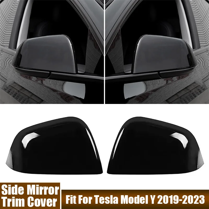 

A Pair of Left & Right Rearview Mirror Trim Covers Fit For Tesla Model Y 2019-2023 / Model 3 2017-2023 Automobile Accessories