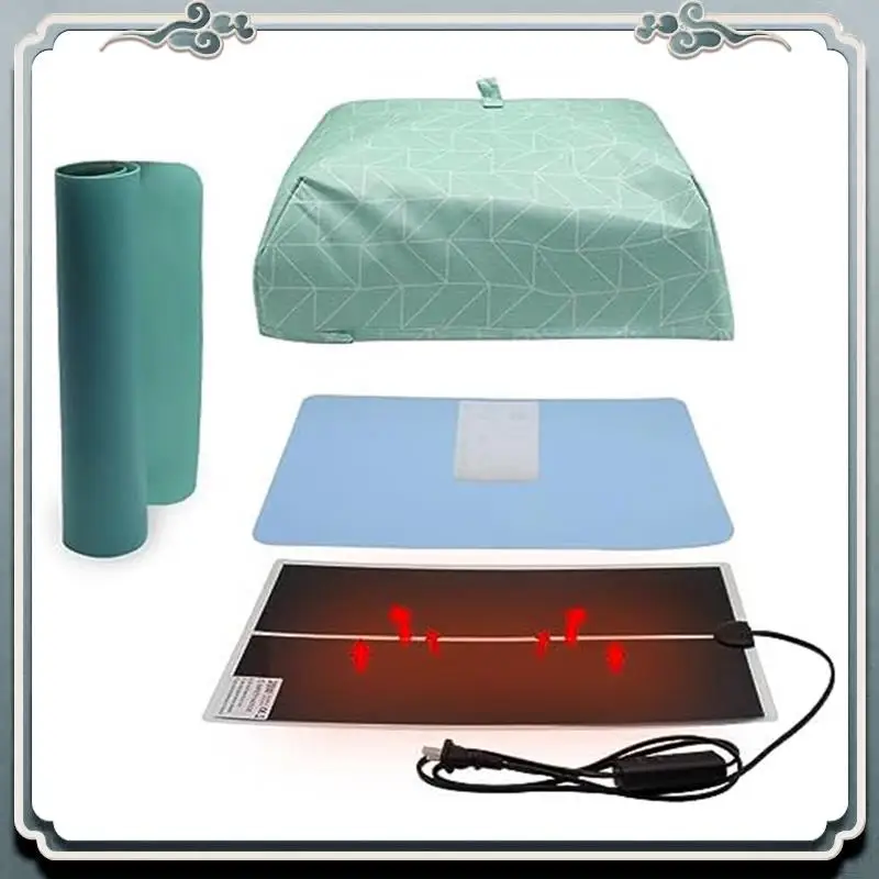 Conjunto de almofada de aquecimento de resina durável com temporizador e tampa, almofada de cura de resina, conjunto de almofada de secagem epóxi para chaveiros, entusiastas do diy plugue da ue