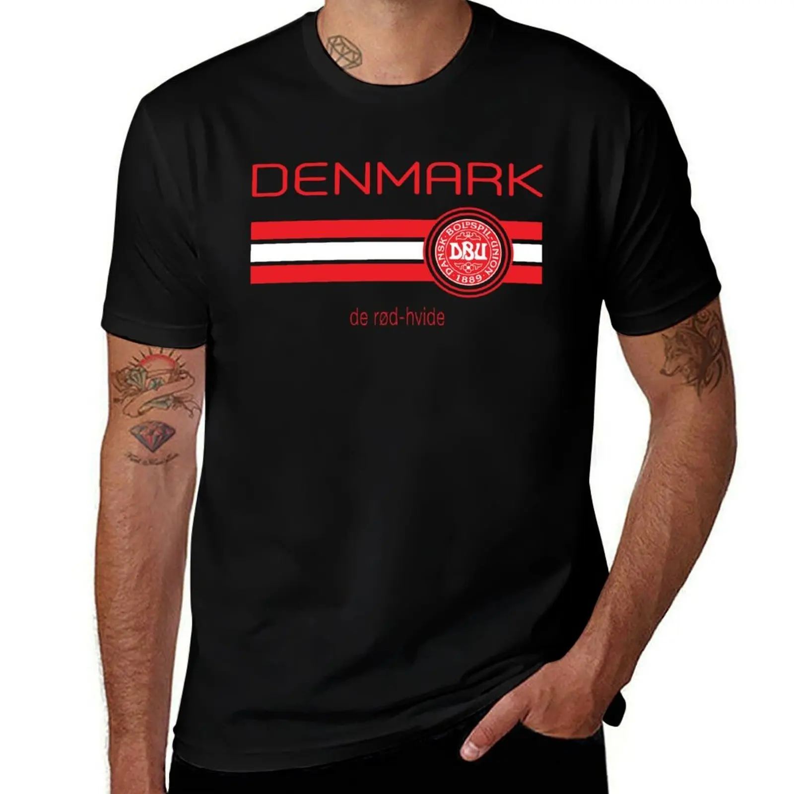 Football - Denmark (Away White) T-Shirt Large Size Soft Cotton T-Shirt