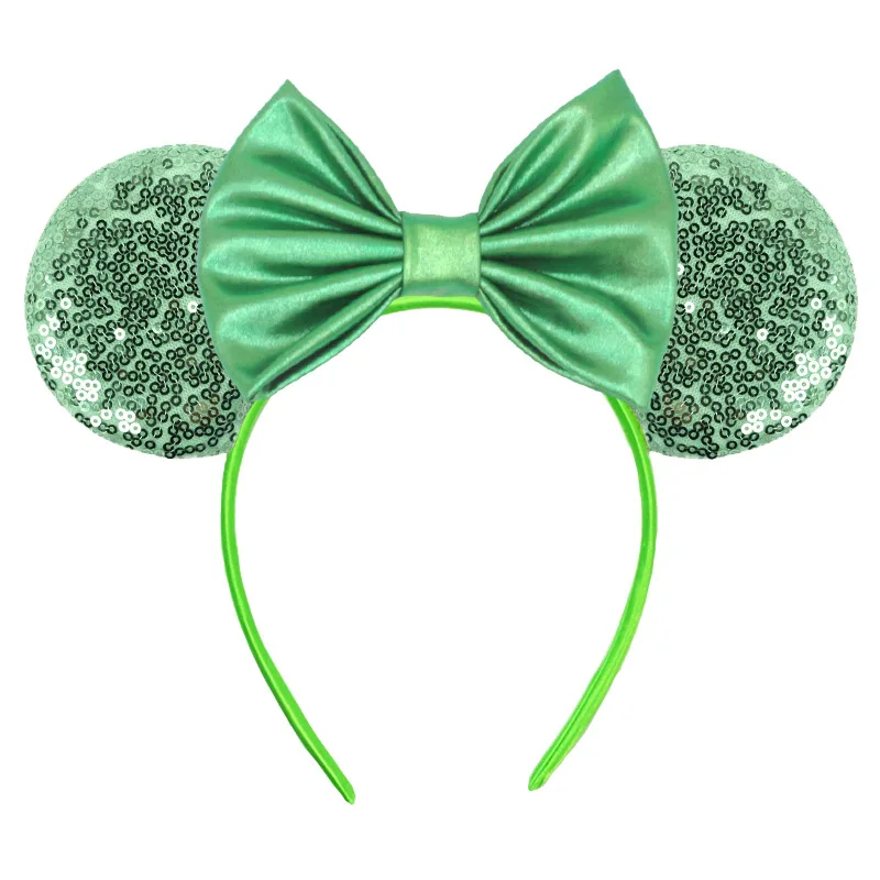 Disney Colorful Sequins Bows Mickey Mouse Ear Headband for Adults Festival Party Hair Accessories Women Girls Rainbow Hairbands