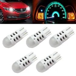 5pcs T10 W3W WY5W COB LED Car Wedge Parking Light Turn Side Bulbs Instrument Lamp Auto License Plate Light White Red Yellow Blue