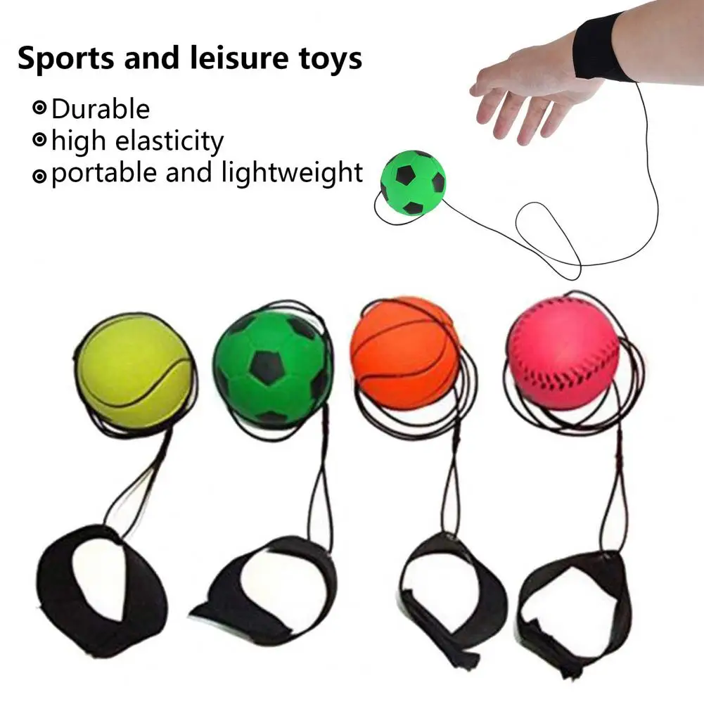 Wrist Return Ball Lightweight Wrist Band Ball Simple Operation Basketball Shape Sport Ball with Wrist Strap Entertainment