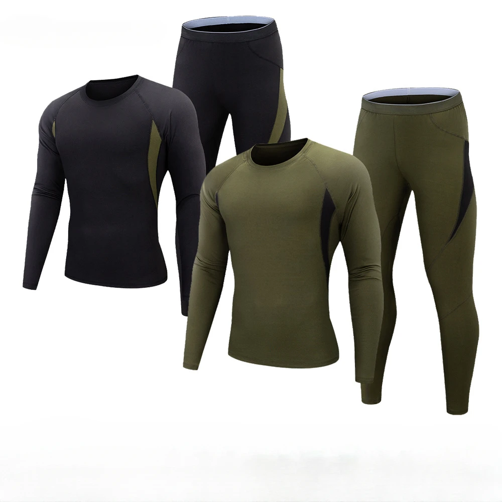 

Winter Outdoor Sports Camping Fleece Thermal Underwear Sets Sweat-wicking Black Soft Flexible Tactical Underwear