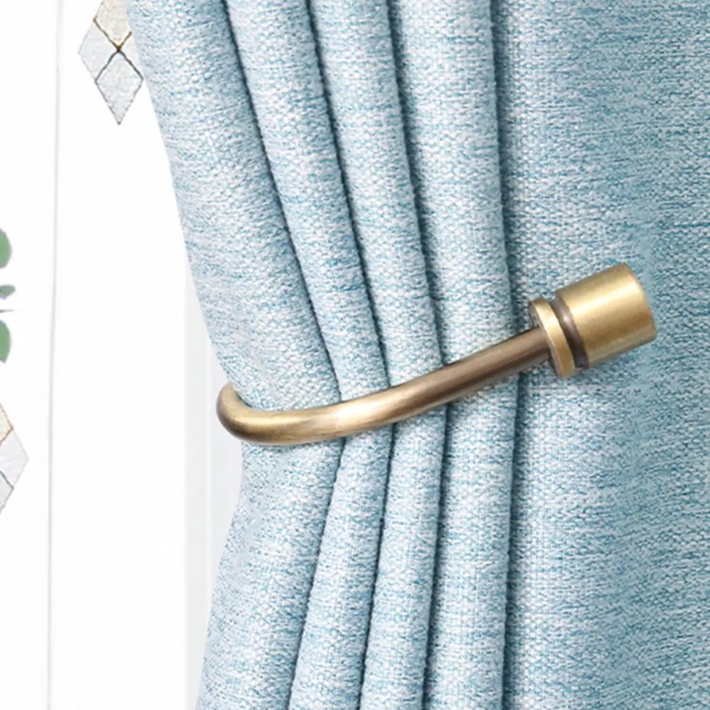 1Pair Curtain Hooks Wall Hooks Curtain Fixed Hanger Vintage Decorative Accessory Easy Installation for Room Decorative Hook