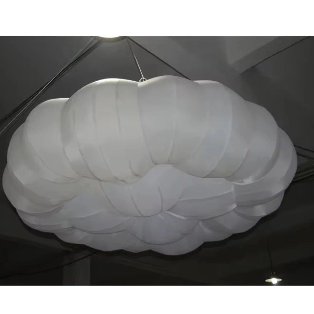 2024 Round Ceiling Inflatable Cloud Balloon With Led Lights Blow Up Inflatable Hanging Cloud For Party Music Stage Decoration